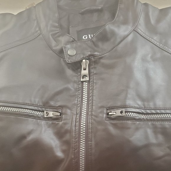 Guess Men's Soft Leather Jacket - Picture 1 of 4